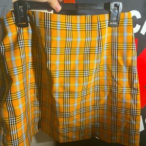 Orange plaid skirt; sm/md